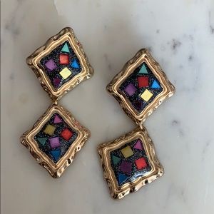 Zara clip on retro gold earrings